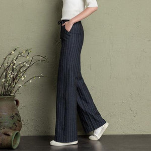 Cotton Linen Wide Leg Pants Women