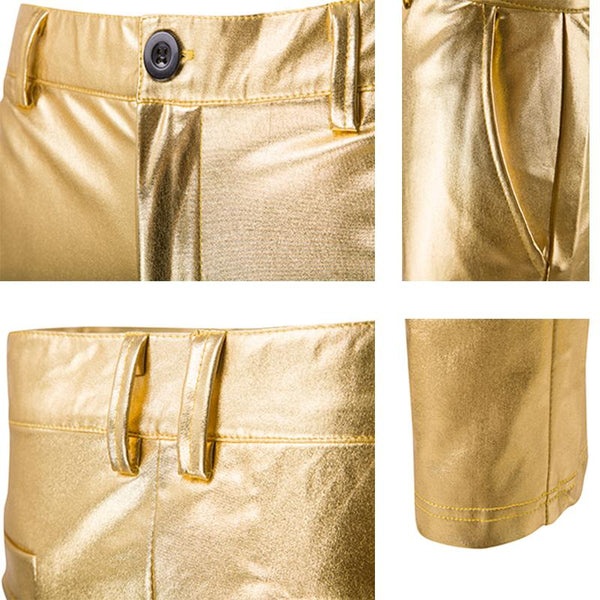 Fashion Men Bright Gold Color Pants