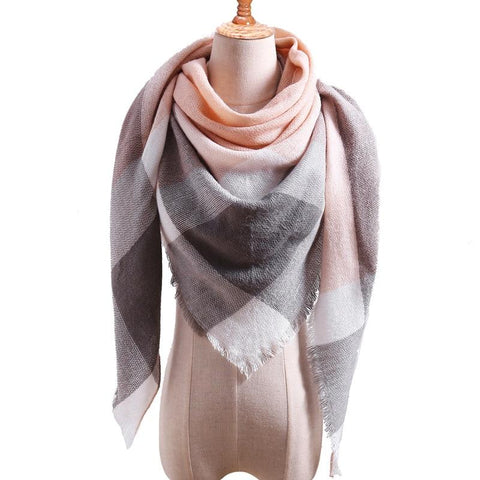 Plaid Color Simple Women's Scarfs