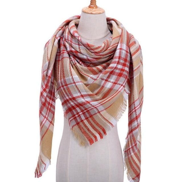 Plaid Color Simple Women's Scarfs