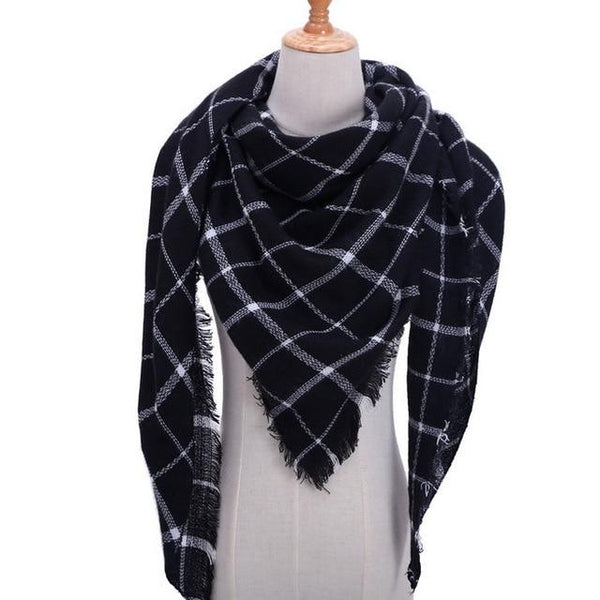 Plaid Color Simple Women's Scarfs