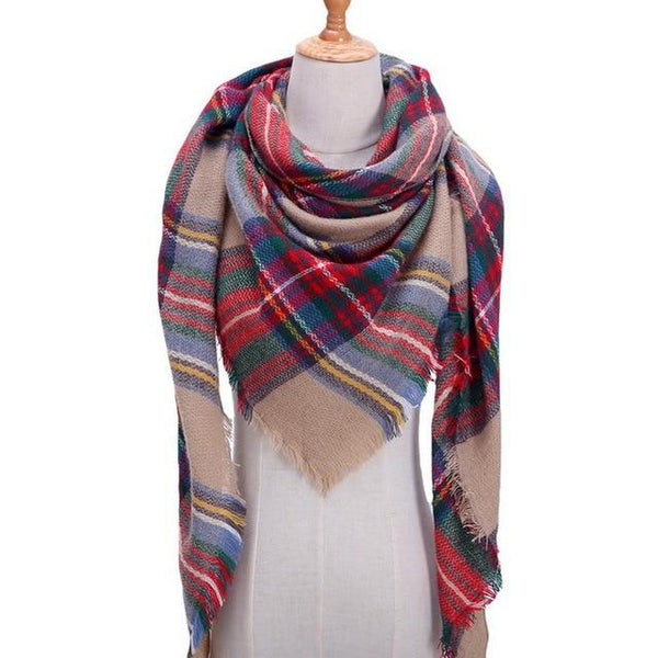 Plaid Color Simple Women's Scarfs