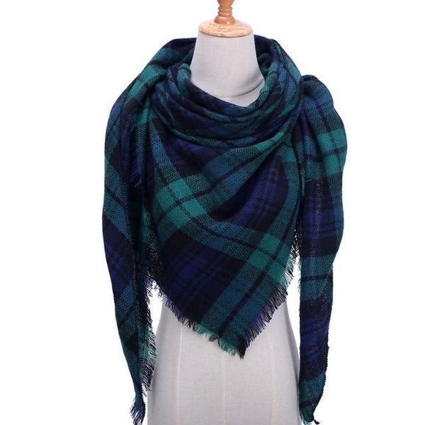 Plaid Color Simple Women's Scarfs