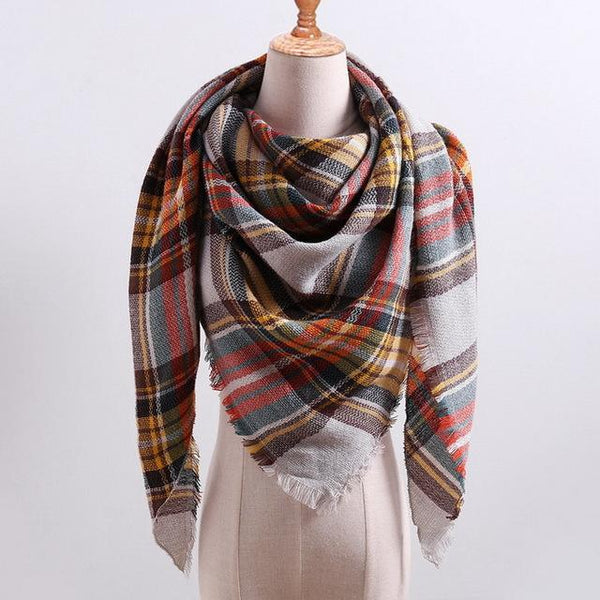 Plaid Color Simple Women's Scarfs