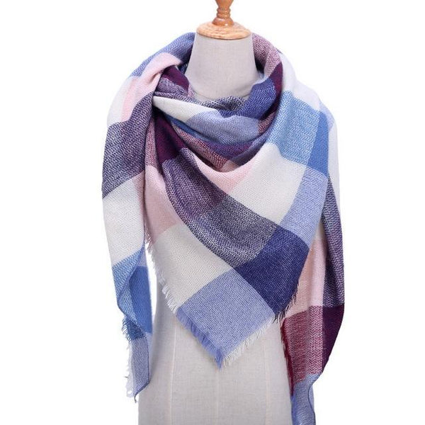 Plaid Color Simple Women's Scarfs