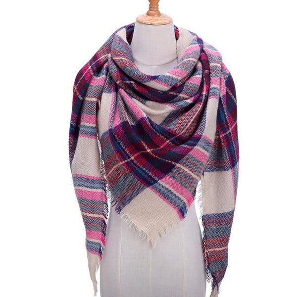 Plaid Color Simple Women's Scarfs