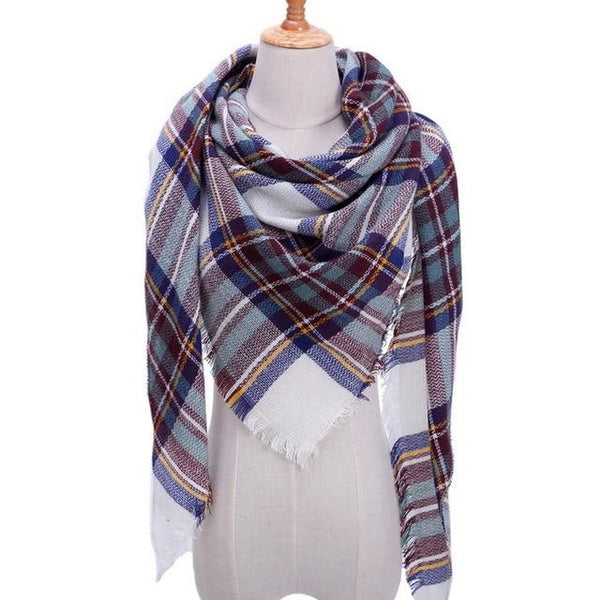 Plaid Color Simple Women's Scarfs