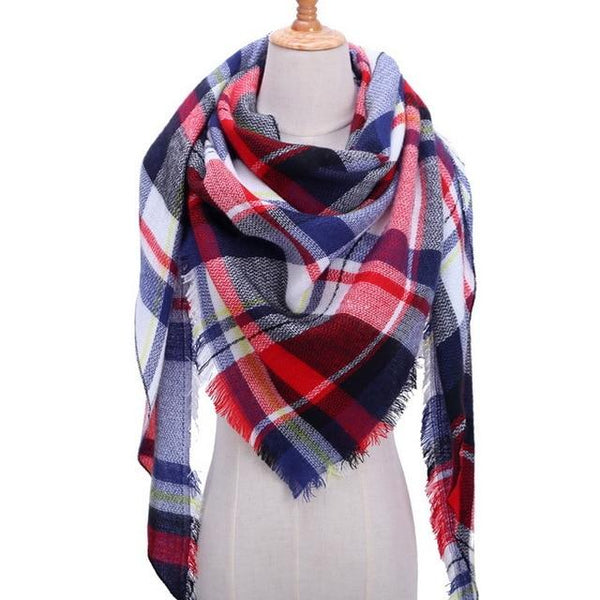 Plaid Color Simple Women's Scarfs