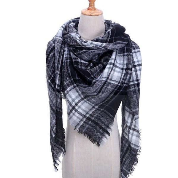 Plaid Color Simple Women's Scarfs