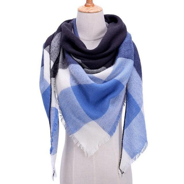 Plaid Color Simple Women's Scarfs