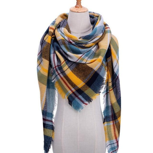 Plaid Color Simple Women's Scarfs