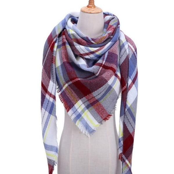 Plaid Color Simple Women's Scarfs