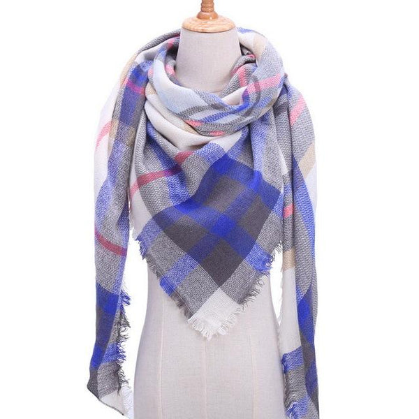 Plaid Color Simple Women's Scarfs