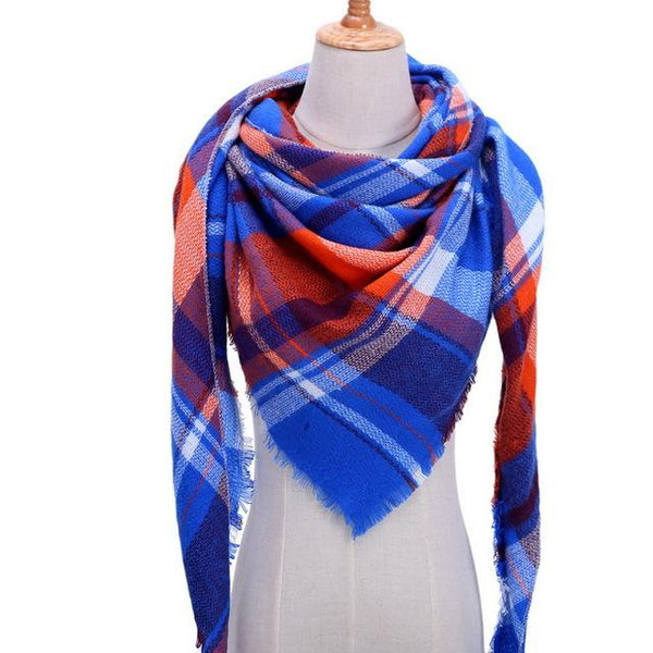 Plaid Color Simple Women's Scarfs