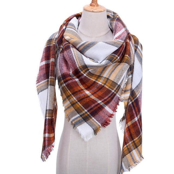 Plaid Color Simple Women's Scarfs