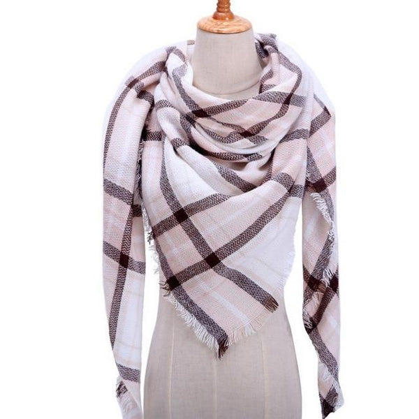 Plaid Color Simple Women's Scarfs