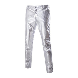 Fashion Men Bright Gold Color Pants