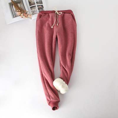 Winter Lambskin Thicker Elastic Waist Pants